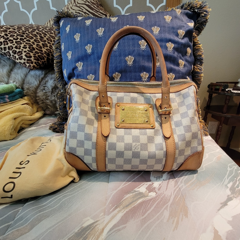 Louis Vuitton Damier Azur Berkeley Satchel Handbag